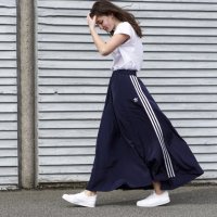 ADIDAS FL0045 아디다스 오리지널 새틴 롱스커트 딥블루 루즈핏 아시안핏