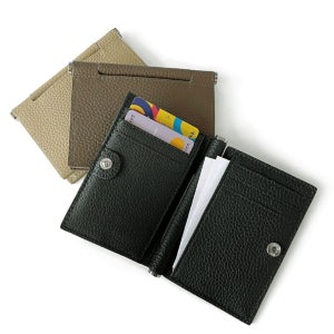 고급형 핸드메이드 남자 여자 선물 슬림한 카드 보관 지갑 케이스 대학생 회사원 똑딱이 카드 수납 미니 지갑