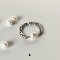 프랑꼬 심플 진주 써지컬 반지 Simple pearl chain ring