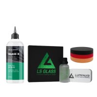 글로스브로 글래스 엑스 유막제거제 300ml+루미너스 엘에스 글래스 30ml 유리발수코팅제+원형 저먼패드