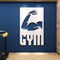 헬스장 입구 인테리어 장식 GYM 3D 입체 체육관 벽