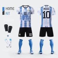 아르헨티나 유니폼 챔피언스 기념 에디션 메시 축구복 세트 카타르 월드컵 우승
