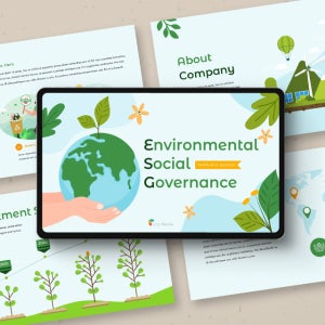 ESG 환경 파워포인트 PPT 템플릿 (기후변화, 친환경, 탄소중립, 환경오염, 그린, 에코, 재활용, 지구)