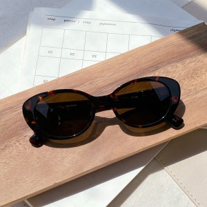 마스카 프리에코 S4 01Le 레오파드 뿔테 캣츠아이 선글라스