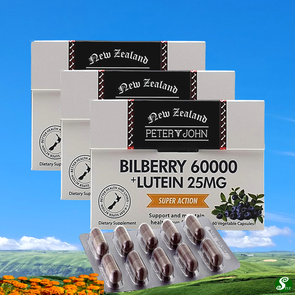 피터앤존 뉴질랜드 빌베리 60000 루테인 25mg 추출물 고함량 60캡슐, 3개