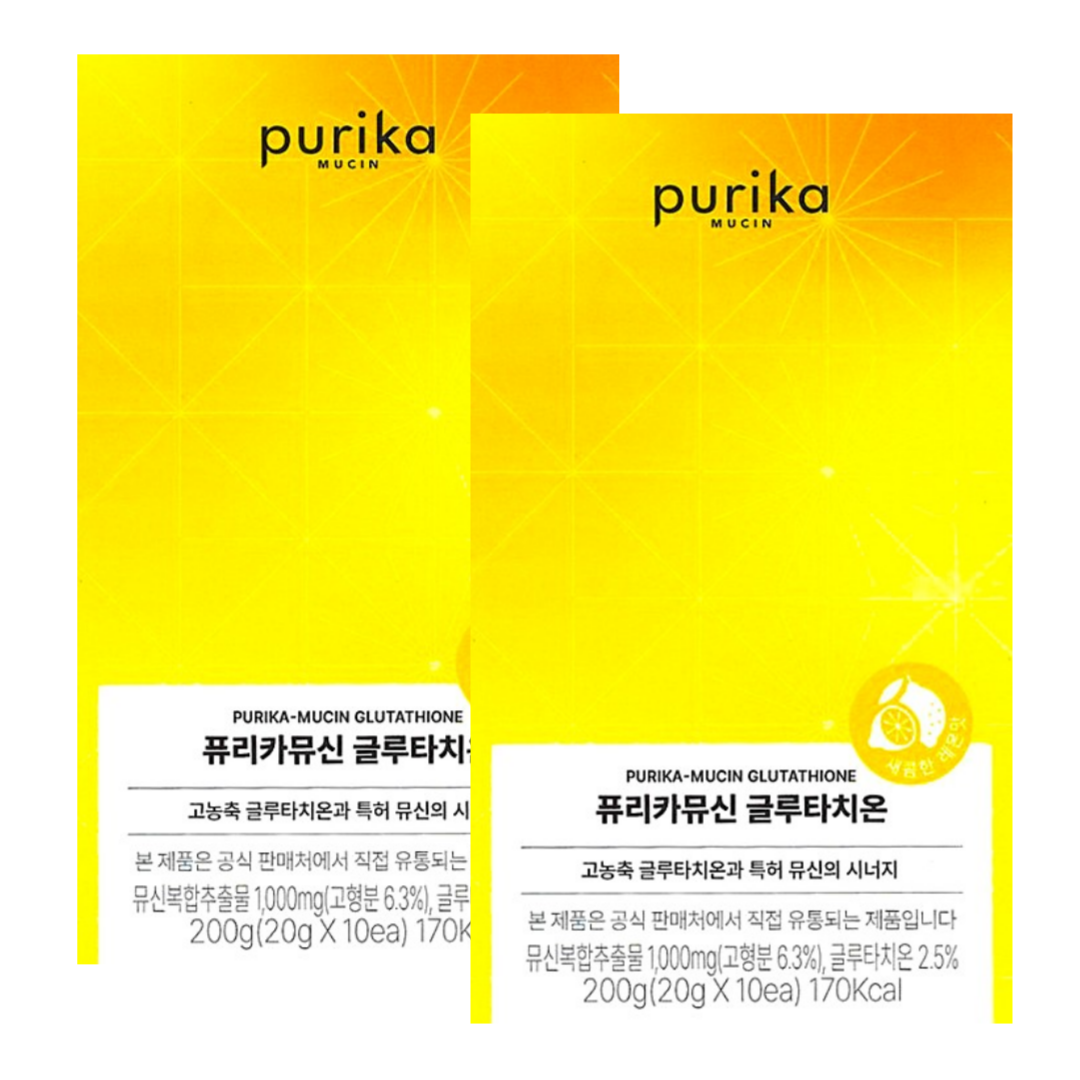 퓨리카 뮤신 글루타치온 새콤한 <b>레몬</b>맛 20g x 10포 x 2<b>박스</b> 20일분
