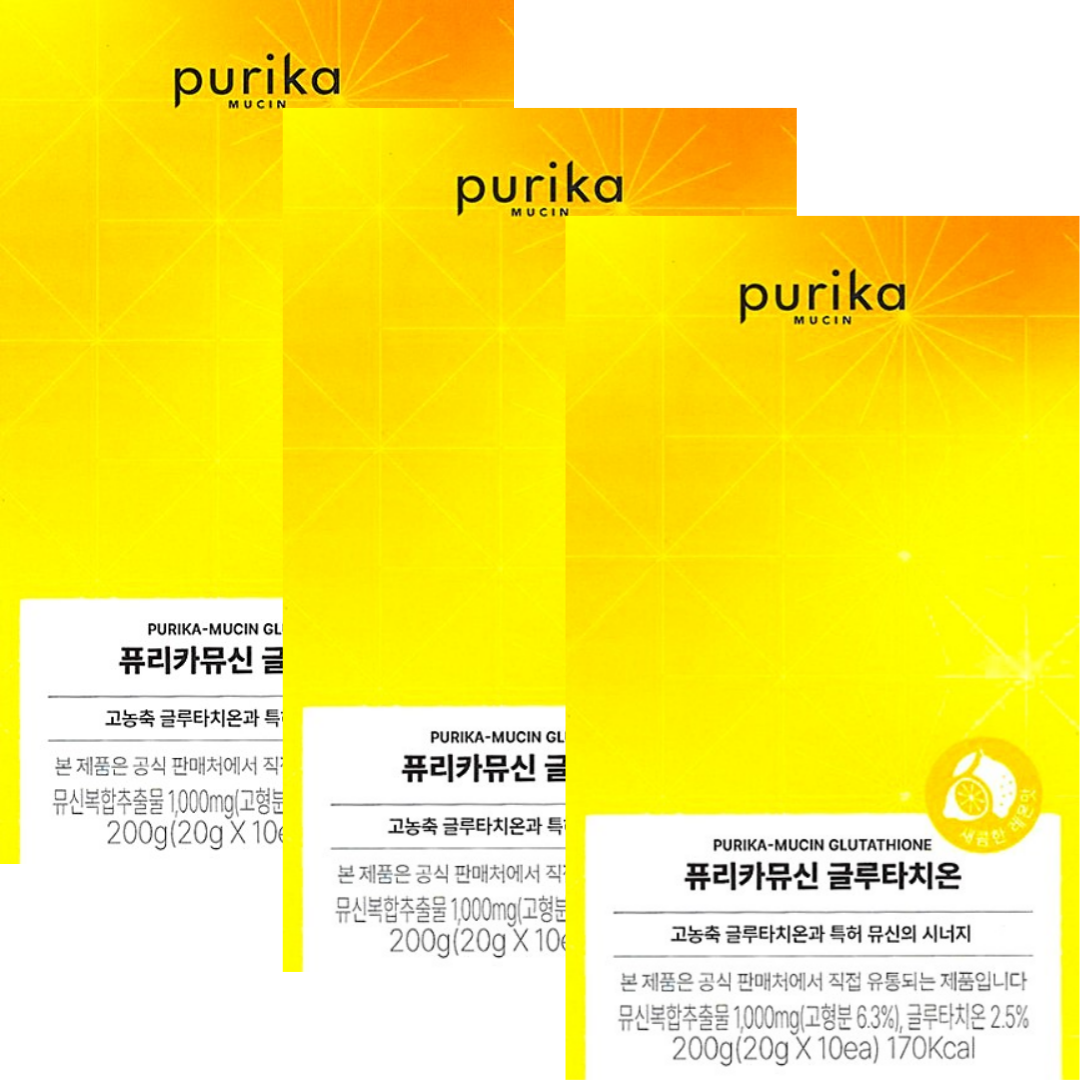 퓨리카 뮤신 글루타치온 새콤한 <b>레몬</b>맛 20g x 10포 x 3<b>박스</b> 30일분