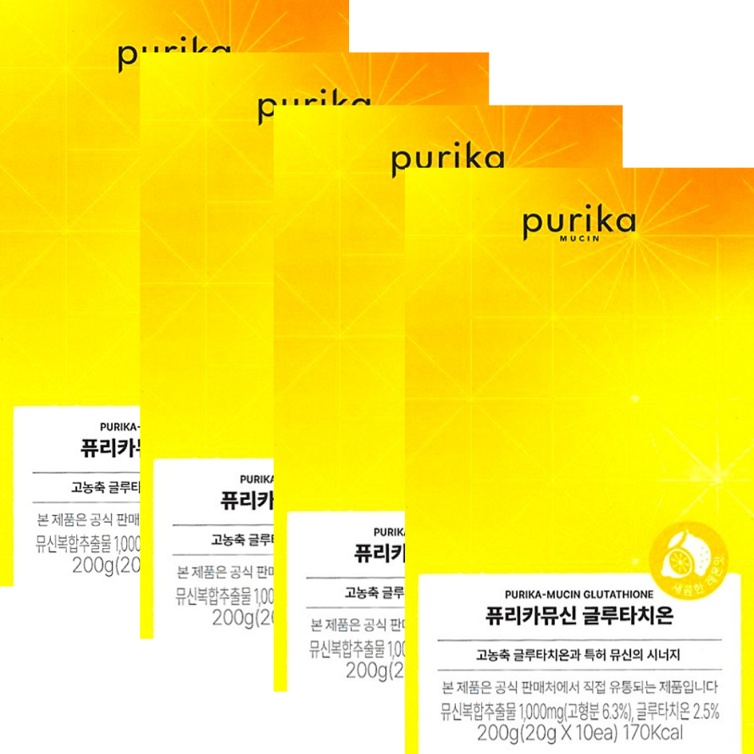 퓨리카 뮤신 글루타치온 새콤한 <b>레몬</b>맛 20g x 10포 x 4<b>박스</b> 40일분