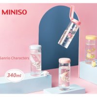 MINISO 미니소 산리오 내열유리 물병 원형 휴대용 사무실 텀블러 340ml