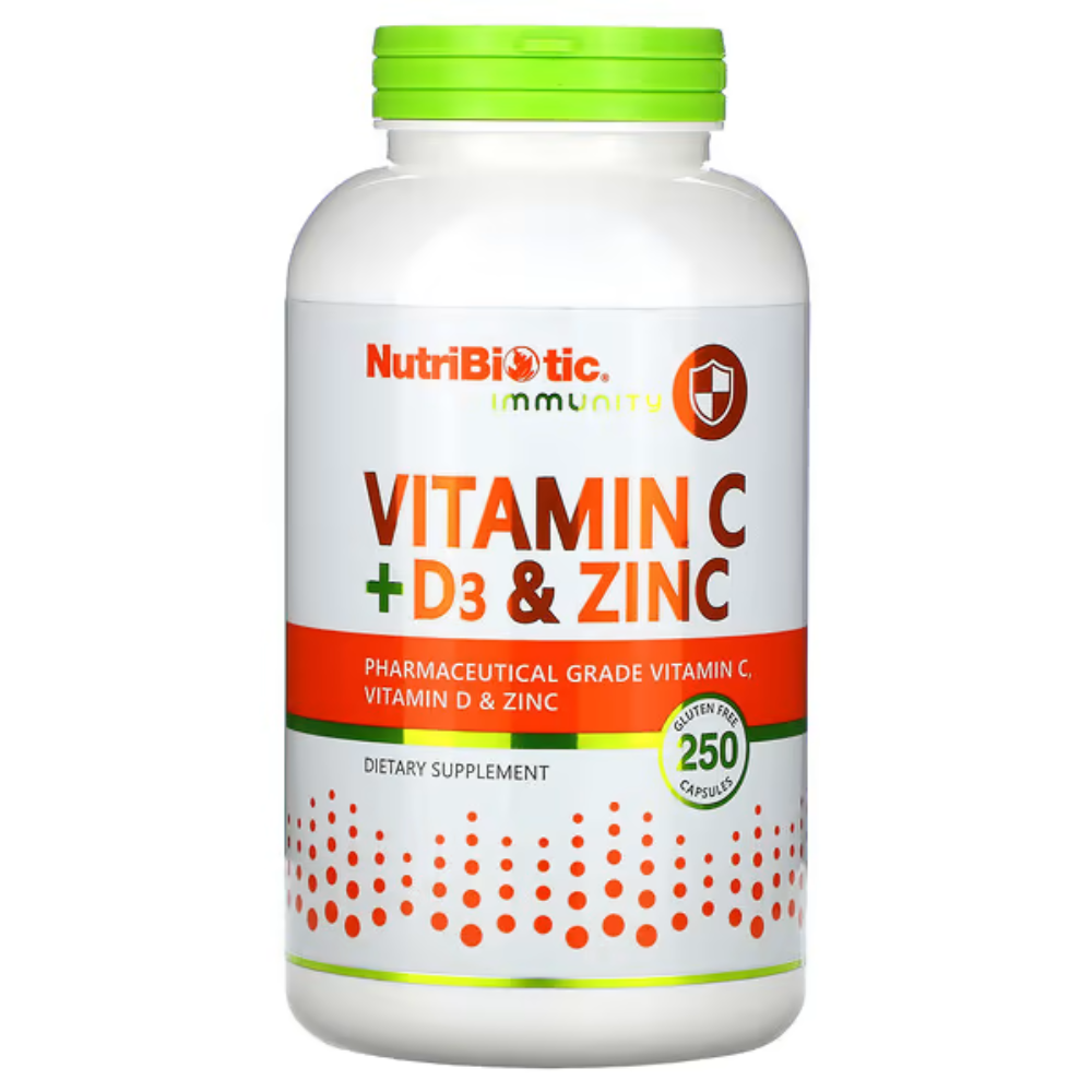 NutriBiotic <b>뉴트리</b>바이오틱 <b>비타민C</b> <b>비타민</b>D3 아연 250정