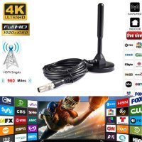 4K Hd Tv 안테나 고 이득 Dtv 디지털 28DB 1180 마일 실내 신호 수신기 Hdtv tv