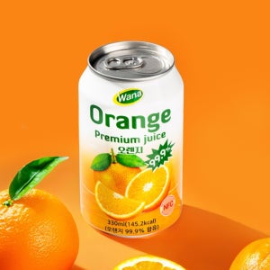 [비브온] 리얼 오렌지 과일 그대로 NFC 99.93퍼센트 착즙 주스 12캔