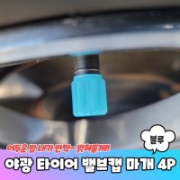 야광 타이어 밸브캡 마개 블루 4P