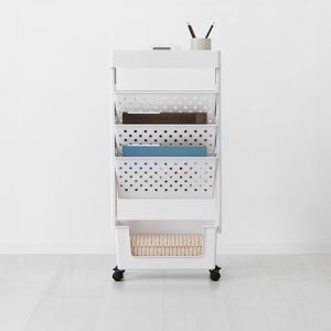 ALON 이동식 책꽂이 H20666 380x150x780mm, 3단, 화이트 4542.3065