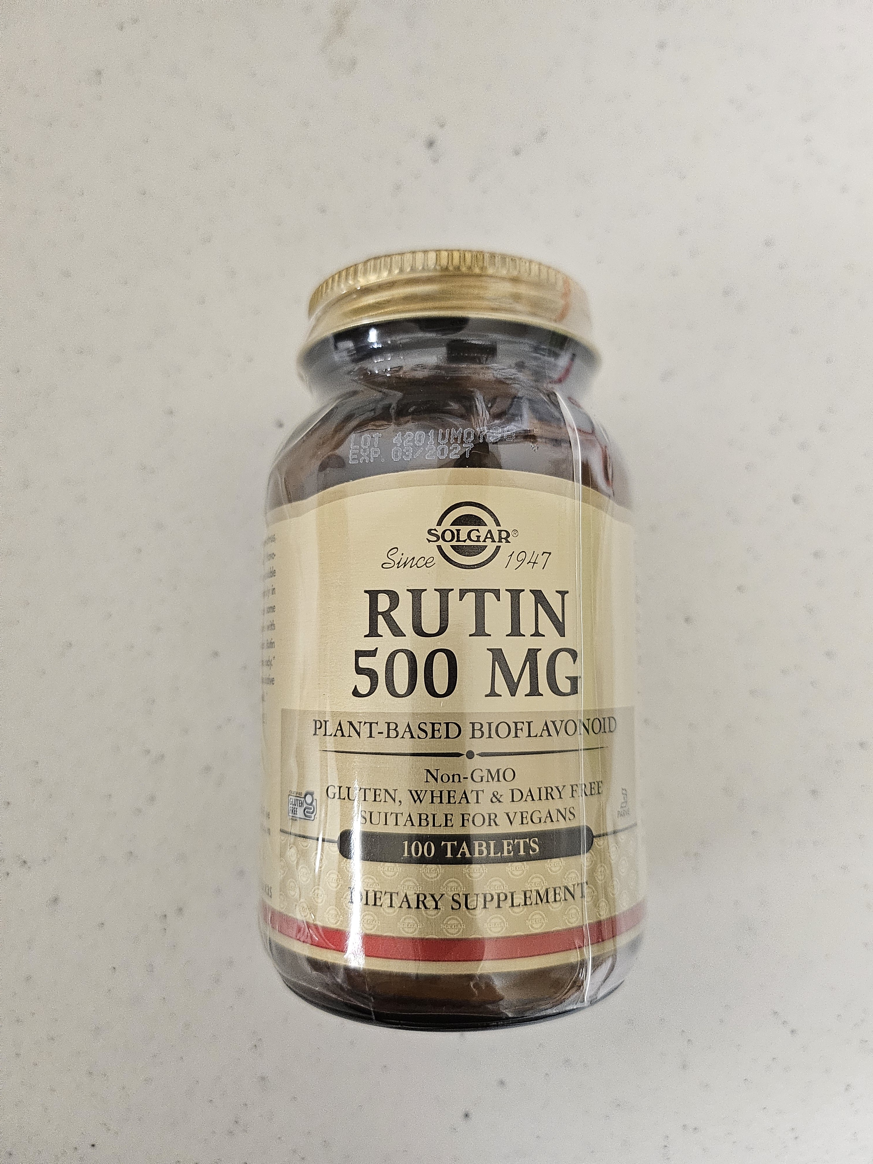 솔가 <b>루틴 500mg</b> 100정[Solgar Rutin 500 mg 100 Tablets]
