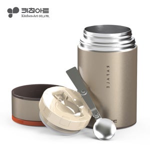 보온보냉 키친아트 골드메탈 죽통 800ml 도시락통 남편 이유식 보온통 밥통 국통