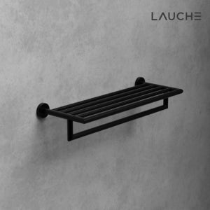 라우체 욕실 화장실 2단 선반 수건걸이 써클 02-550B 블랙
