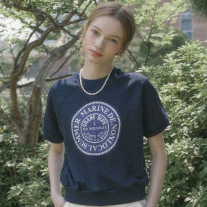 [논로컬] Marine Rope Half Sleeve Sweatshirt - Navy