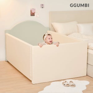 [꿈비] 하이가드 범퍼침대 아기침대 대형 크림화이트