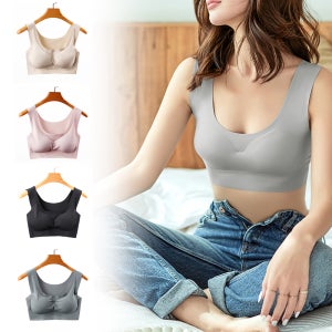 [3+1] 심리스 브라 노와이어 브라렛 스포츠 빅사이즈 노라인 볼륨 빅사이즈