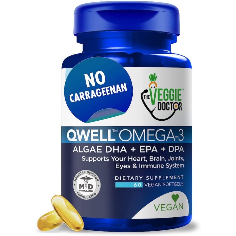 더베지닥터 QWELL 큐웰 식물성 오메가3 <b>알개 DHA</b> EPA DPA 60 비건 소프트젤
