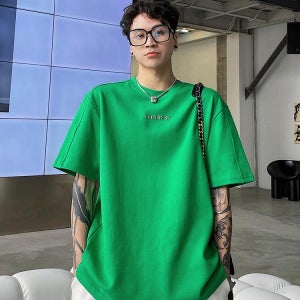 남자 초록색 파란색 반팔 티셔츠 라운드 심플한 케주얼룩 옷 30대 유니크 룩 20대