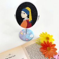 토단 진주 소녀 보석십자수 스탠드 거울 만들기 1인세트 DIY 보석십자수키트 소품만들기