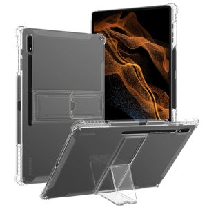 심플 펜슬수납 거치대 아키쉘 태블릿 케이스 stc125 투명, 갤럭시 탭 S7 FE-S7+-S8+