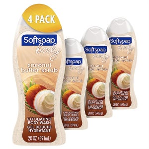 소프트솝 코코넛 버터 스크럽 바디 워시 591ml 4개입