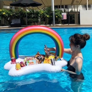 무지개 튜브 트레이 대형 플로팅 풀파티 휴양지 튜브
