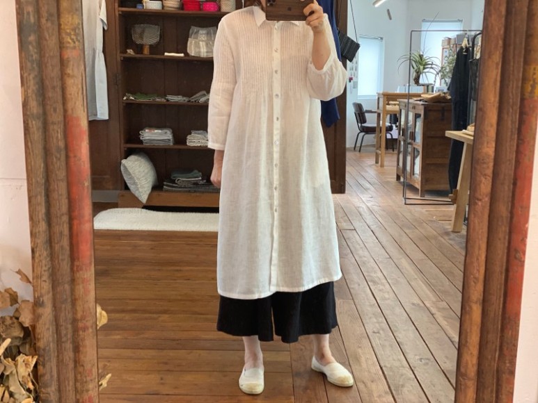 화이트 린넨 롱원피스 사울레