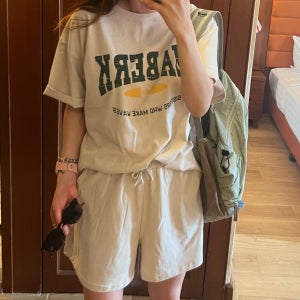 크랙 나염 트레이닝 반바지 세트