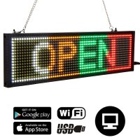 LED전광판 LED간판 홍보용 SMD RGB LED 스크린 와이파이 스크롤링 디스플레이 광고 직사각형 사인 보드 스토어 네온 오픈 P5 34cm