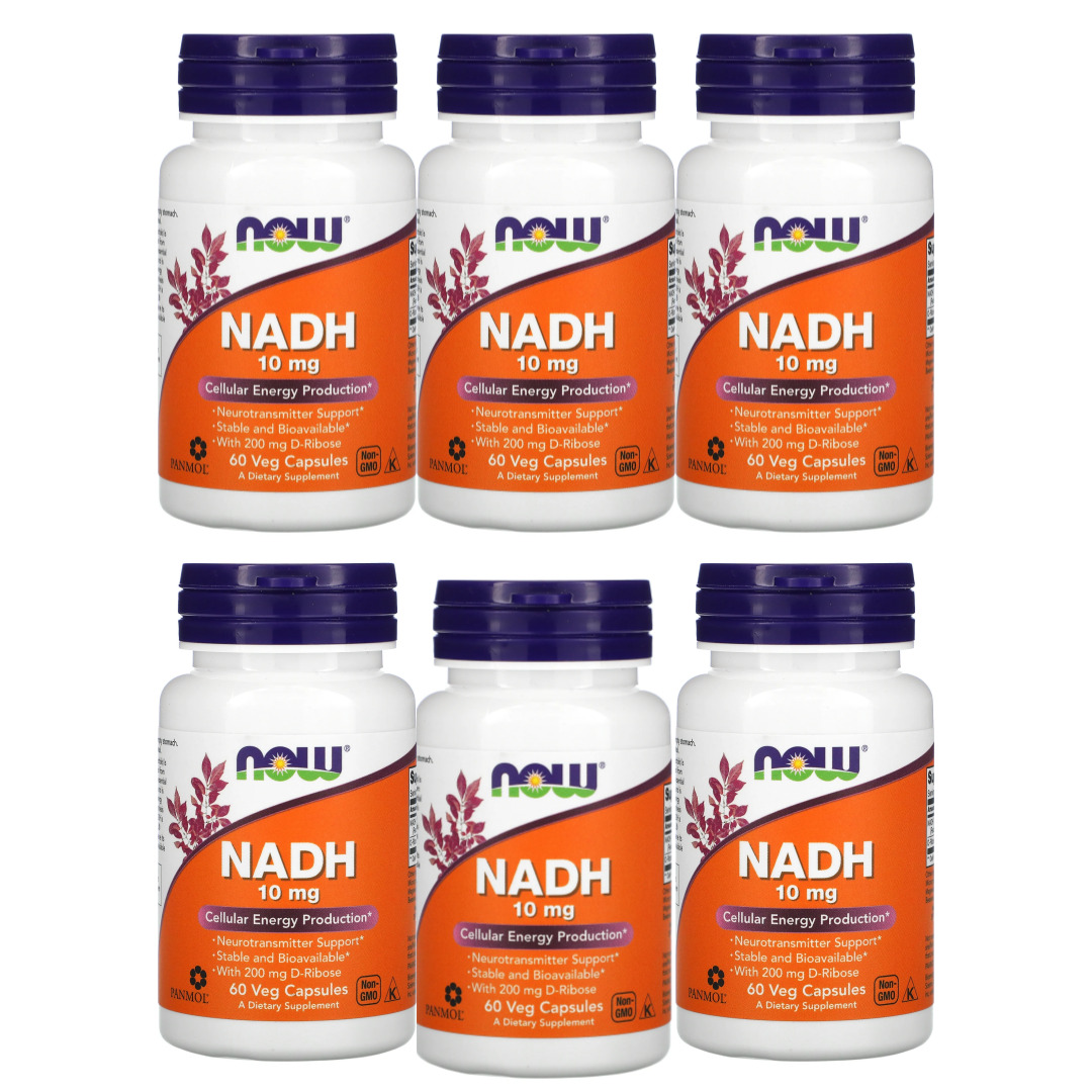 NOW Foods NADH 10mg 식물성 캡슐 60정 x 6 D-Ribose D-리보스