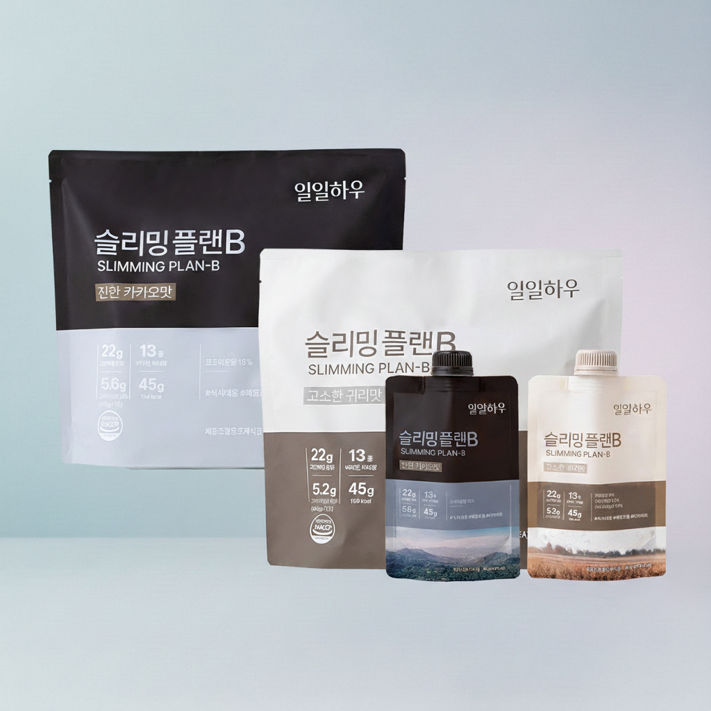 일일하우 슬리밍 <b>플랜</b>B 식사대용 단백질 쉐이크 다이어트 식물성 파우치 귀리, 45g, 7개