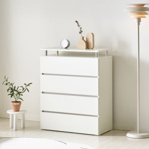 [기본형] 마인 4단 서랍장 800 (화이트) 일반서랍