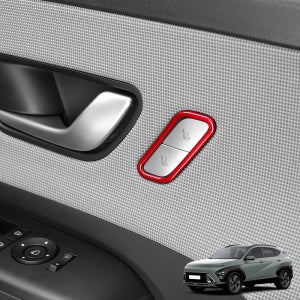 디 올뉴 코나 튜닝 용품 메모리시트 버튼 커버 레드 몰딩