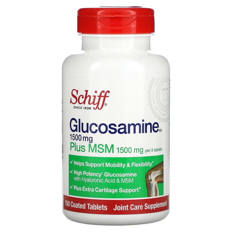 <b>Schiff</b> <b>쉬프</b> 글루코사민 플러스 <b>엠에스엠</b> MSM 식이유황 1500 mg 150태블릿