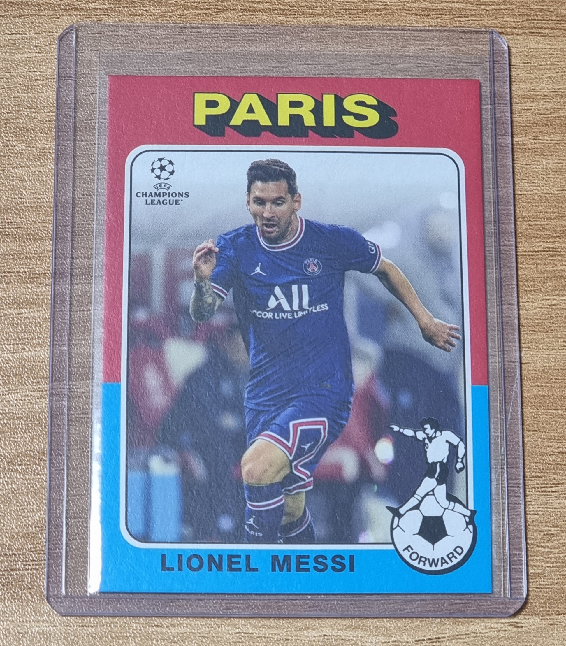 리오넬 메시 2022 Topps UEFA Champions League Lionel Messi 1975 Retro Paris NO-75-14 축구 카드