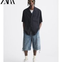 ZARA 남자 여름 워크웨어 데님 캐주얼 반바지 3175405 407