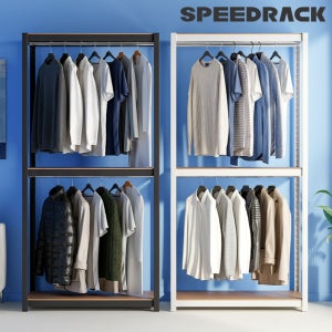 스피드랙 시스템행거 철제 조립식 옷장 드레스룸 옷걸이행거 5004001800 3단 2행거