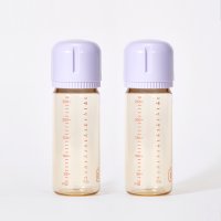 (트윈팩)요한손베비스 이지케어PPSU 젖병 260ml (노꼭지) / 라벤더 2P