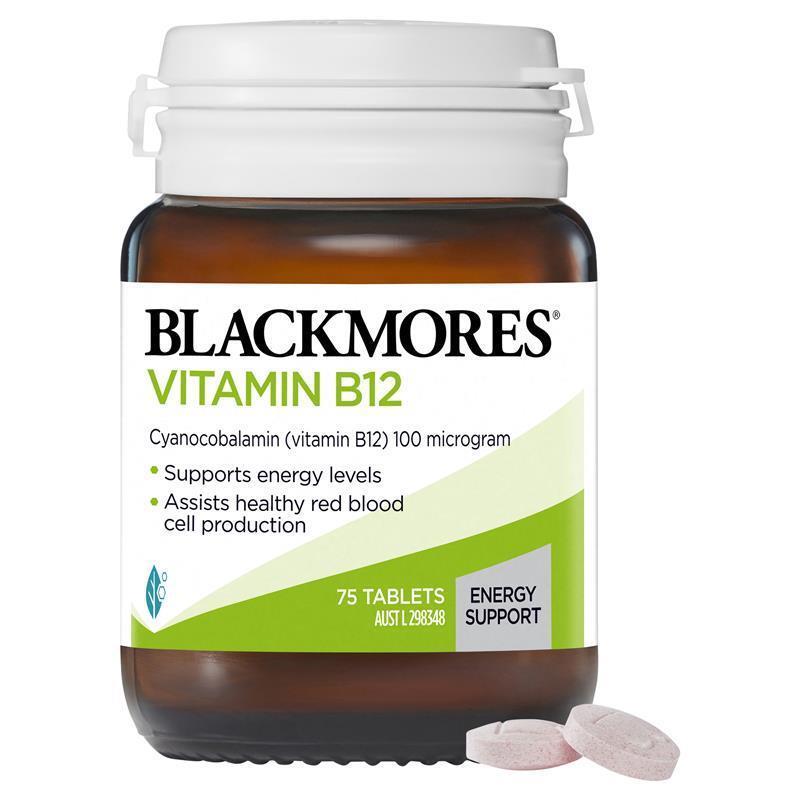 <b>블랙모어스 비타민B12</b> 에너지 100mg 75정 / 종합비타민 / 영양제 / 건강식품