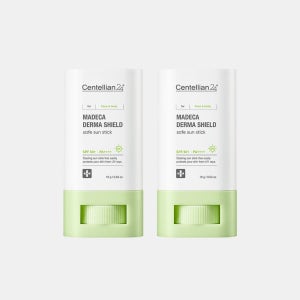[슈퍼적립] 동국제약 센텔리안24 마데카 더마 쉴드 세이프 선스틱 18g x 2개 SPF 50+ / 자외선 차단제 끈적이지 않는 쿨링 스틱형 선크림