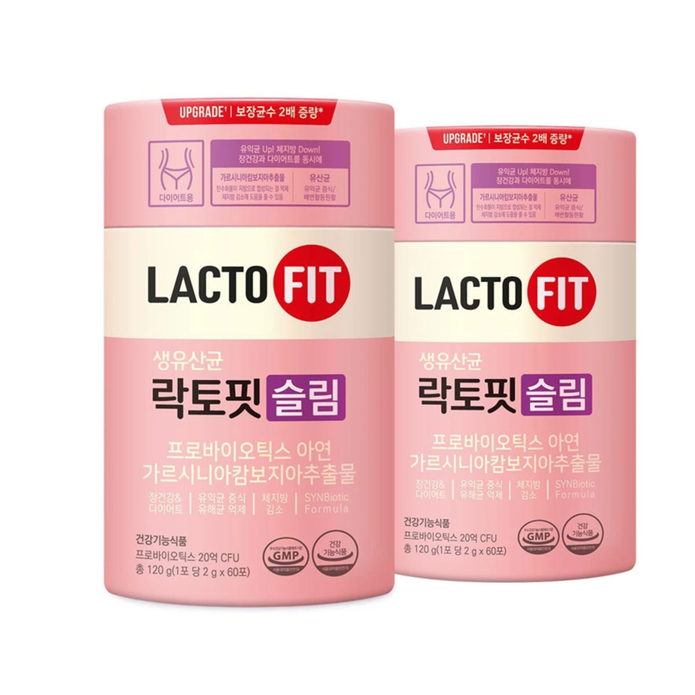 종근당건강 락토핏 <b>슬림</b> 2,000mg x60포 x2