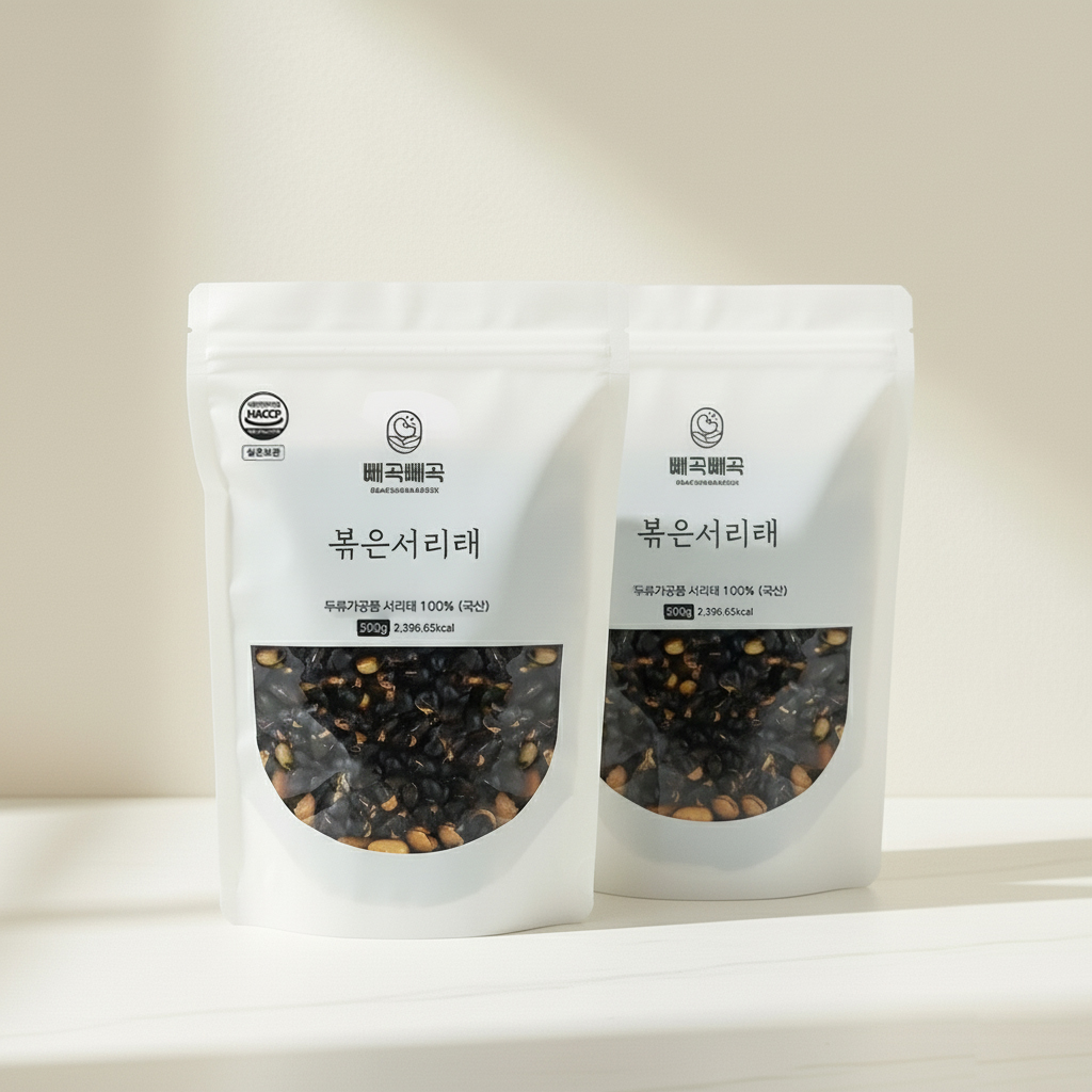국산 볶은<b>서리태</b> 1kg 볶음 속청 검정콩 검은콩 뻥튀기 500g+500g