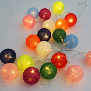 LED코튼볼조명 레인보우 2m 인테리어 소품 캠핑전구