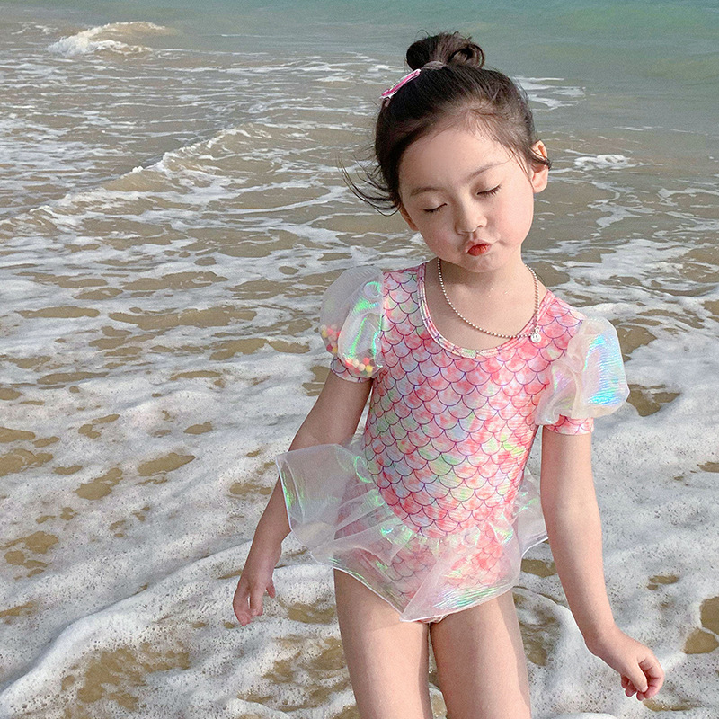 여아 반짝반짝 인어공주치마 수영복 유아 주니어 초등학생 수영복