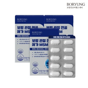 보령 관절 연골 메가 MSM 비타민D 식이유황 엠에스엠 60정, 3개