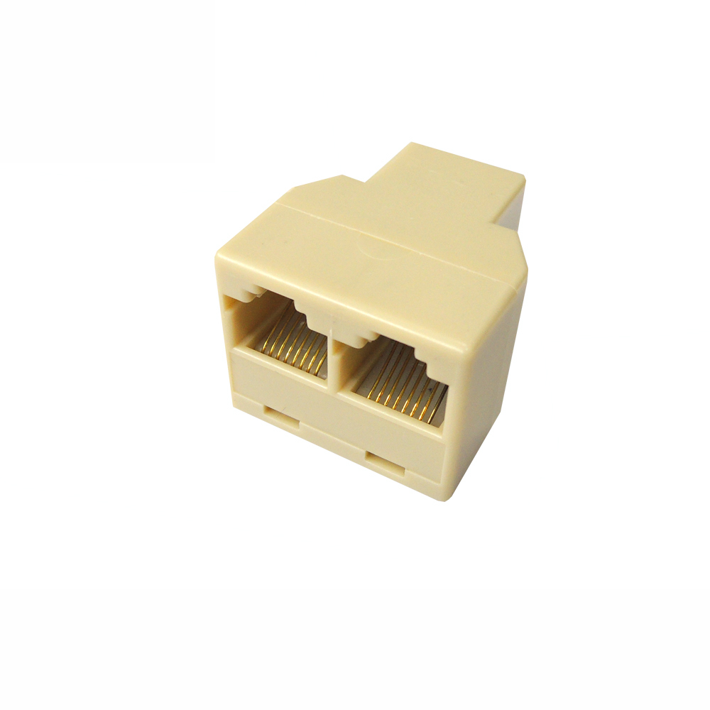 랜커플러 RJ45 연장 연결 젠더 Y형 커플러 핀타입 아이보리 IN-8PY